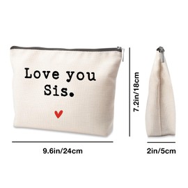 Tisubileiry Sister Gifts Makeup Bag Gifts Makeup Case Toiletry Bag Gift for Sister Friend Love You Sis Makeup Bag for Best Friends Gifts Graduation Friendship Birthday Christmas