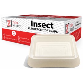 Bed Bug Interceptor Traps – XL White 4-Pack Passive Monitor & Detection Trap – Universal Fit for Bed & Furniture Legs – Reusable Non-Climbable Wall Pest Control Protection (XL White 4-Pack)
