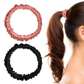 Coleteros De Seda Morera Para Mujer 2 Piezas Lazos Elásticos Para El Cabello Suaves Que No Dañan Ajuste Cómodo Para Peinados Elegantes