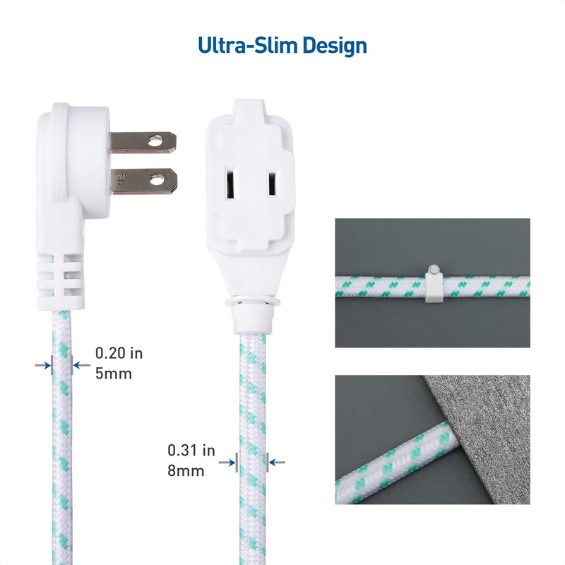 Cable Matters Paquete de 2 Cables de extensión Planos Trenzados