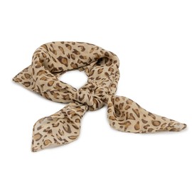 CXQRR Square Leopard Chiffon Scarf for Women - Ladies Thin Cheetah Scarf Lightweight for Spring Summer 25.6"x 25.6"