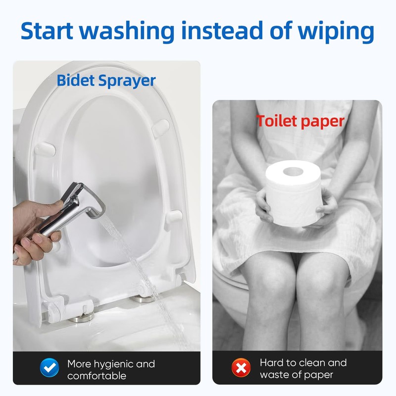 Handheld Toilet Bidet Sprayer for Adjustable Water Pressure Control，Toilet Shower