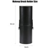 Black Empty PU Leather Makeup Brush Holder with Lid Travel
