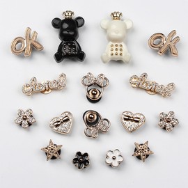 BSITSSS Shoe Charms, Pack of 16 Shoe Badges, Shoe Charms, Clog Decor for Girls Boys Women, Acrylonitrile Butadiene Styrene