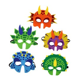 Totority Educational Dinosaur Felt Mask 5 Pack Boys and Girls Mask for Party Cosplay Animal Recognition Game Random Style