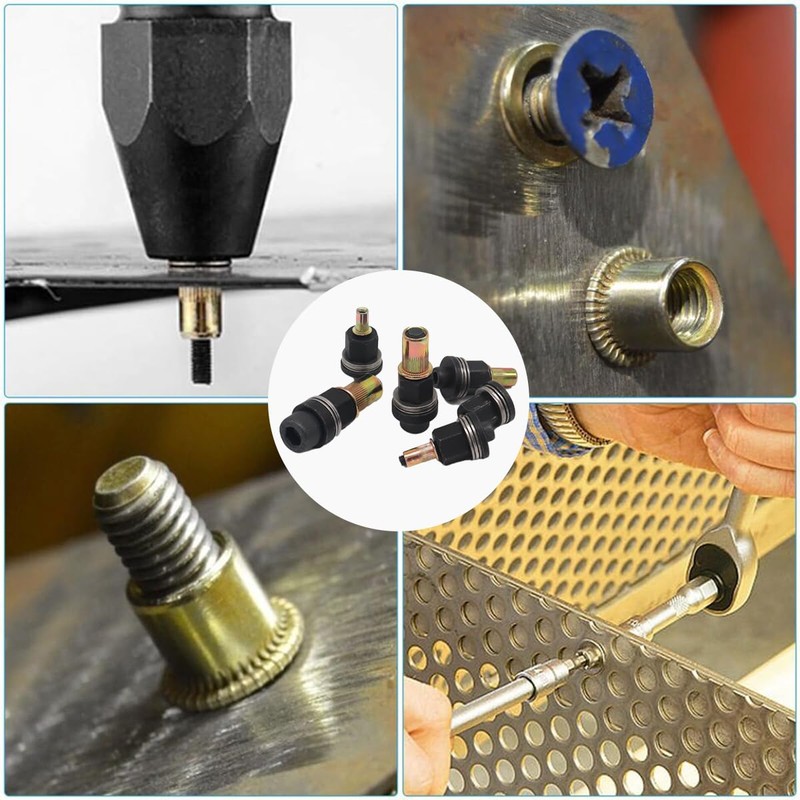 Set of 6 Rivet Nuts Tool Head Set, M3-M4-M5-M6-M8-M10 Rivet
