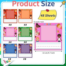 OWMYOWL Desk Name Tags for Classroom, Office, Locker, Bins Name Plates for Desks, 48 Kids Photo Nameplates School Labels Stickers Colorful Classroom Decoration