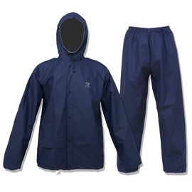 Ultra-Lite Rain Coat with Pants for Men Women Waterproof Rain Suit for All Sports(Navy,S)