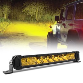 NORTHYUN 12" Yellow Led Light Bar, Spot Flood Combo Beam Led Fog Light