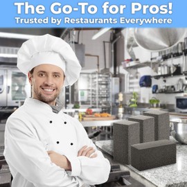 Non Toxic, Restaurant Grade Grill Cleaning Brick 1 Pack. Reusable, Non Scratch Pumice Stone Bricks for Smokers, Flat Top Grills, BBQ Grates, Flattops and Cast Iron. Best Griddle Cleaner Tool Block.