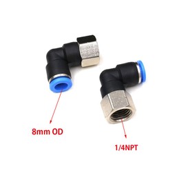 1/4 NPT Elbow Push to Connect Fittings,CEKER 8MM Tube Od x 1/4" NPT Female Air Fittings Quick Connect Tube Fittings Pneumatic Fittings Push Lock Fittings Push In Connectors 2Packs