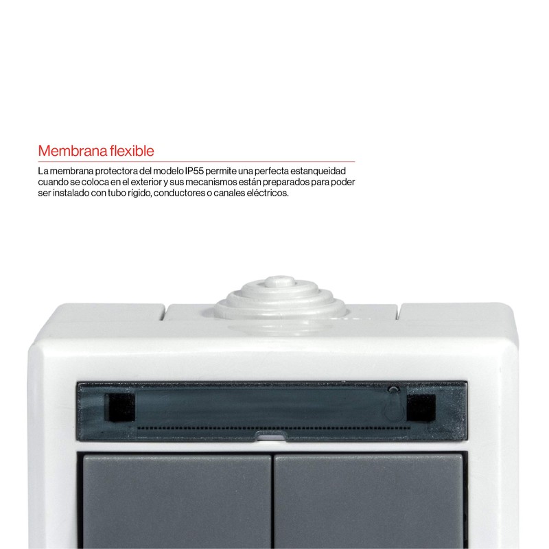 FAMATEL Double Switch | Recessed Socket | Aquant 55 Series