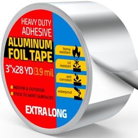 ALIUM 3 Inch x 82 Feet (28YD), 3.9 Mil Professional Aluminum Foil Tape with Strong Adhesive, Heavy Duty Metal Duct Tape, Heat Resistant HVAC Tape, Silver Insulation Tape