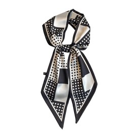 JERLA Mulberry Silk Like Head Scarf Hair band Ribbon Women's Fashion Neck Satin Scarfs for Bag Hair handbag Scarves