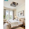 LEDIARY Caged Low Profile Ceiling Fans with Lights and Remote,