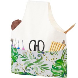 TOGETRUE Yarn Bag, Knitting Crochet Tote Bag, Lightweight Yarn Storage Bag Organizer, Travel Knitting Wrist Bag, Yarn Tote Bags for Crocheting, Holding Yarn, Knitting Needles (Green Leaves)