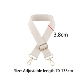 3.8cm Wide Beige Replacement Shoulder Strap, Adjustable Nylon Bag Strap for Handbag Laptop Crossbody, Pack of 1