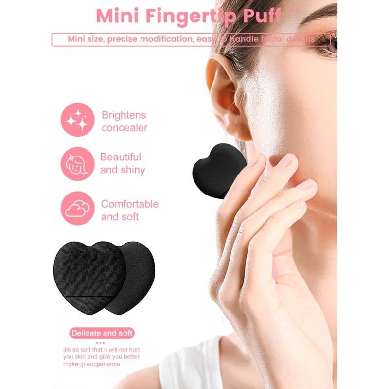 Set Brochas Y Esponjas De Maquillaje Con Cosmetiquera Negro