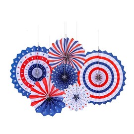 Happium Set of 6 Mixed Hanging Paper Fans