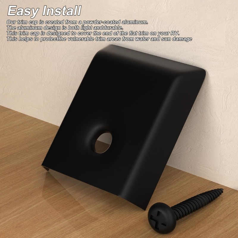 Ameri RV Camper Trailer Extrusion Flat End Cap for Vinyl