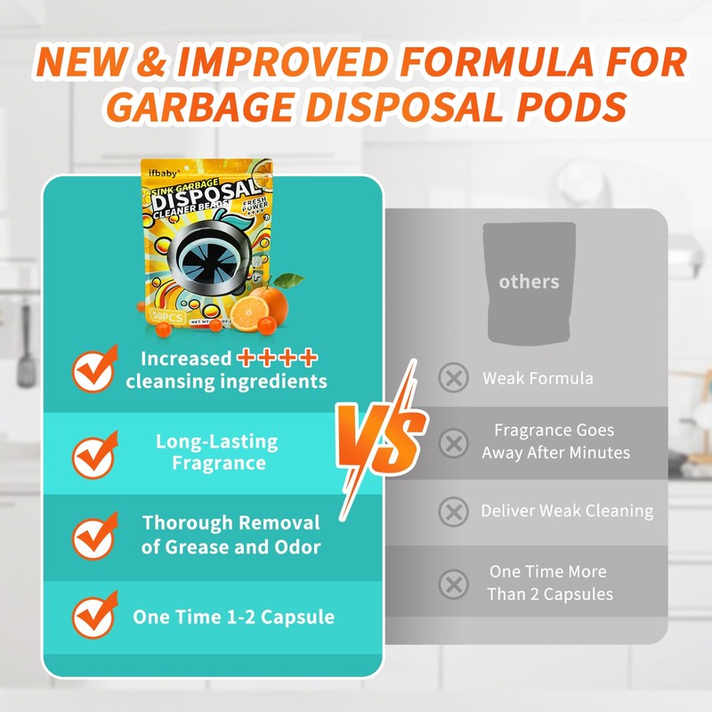 ifbaby 50 Count Garbage Disposal Cleaner and Deodorizer – Sink