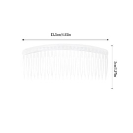 Hair Slides for Women 2Pcs Clear Hair Combs Veil Comb Large Plastic Hair Comb Plain Hair Clips Hair Slides Hair Accessories Side Hair Grips For Women, Ladies & Girls (12.5cm/ 4.9inch)