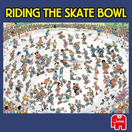Jan Van Haasteren Riding the Skate Bowl - 1000 Piece Adults Puzzle & Comic Puzzle - Large Jigsaw Puzzle for Adults - 100% Recycled Cardboard 1000Pc Jigsaw, Fun Adult Puzzle - Dimensions 68 x 49cm