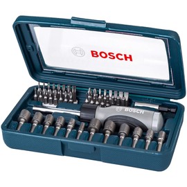 Bosch 2607017399 Ratchet Type Screwdriver Set, Driver Bit, Socket Set, 46 pcs