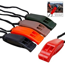 Gearmax 10 Pcs Emergency Whistle with Lanyard Dual Frequency Safety Whistle for Outdoor Distress Survival Kayak Boating & Signaling