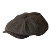 Gamble & Gunn Shelby' Flat Cap Grey Herringbone Vintage Style