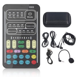 I9 Voice Changer Set, Mini Live Broadcast Voice Disguiser, Portable Sound Board Voice Changer, 8 Different Sounds/Sound Effects, for iOS, for Android (English Version)