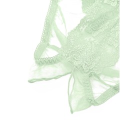 La Paume 322031 Women's Bikini Panties, Opening, Full Back Panties, 20 Half Fabric, Invisibility Lace, Women's, Green, green