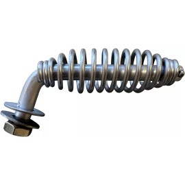 LavaLock 45 Degree Spring Handle with 1/2 inch Rod for BBQ Smokers, Fireplace. Wood Stove - Stainless Steel No Latch