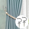 2Pcs Curtain Holdback Hook, Silver Curtain Tie Back Hooks U