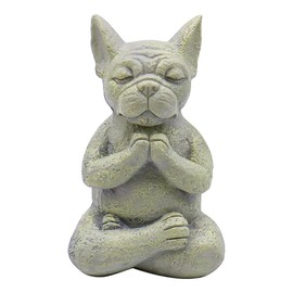Hsthe Sea Meditating French Bulldog Figurine, Zen Yoga Dog Buddha Statue, Decorative Collectible For Home Garden Decoration