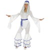 Foxxeo White 70s Disco Costume for Women Carnival Theme Party