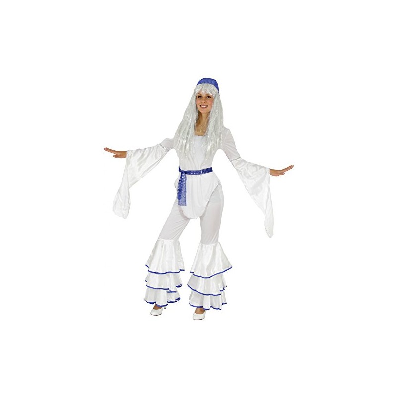 Foxxeo White 70s Disco Costume for Women Carnival Theme Party