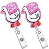 2pcs Silly Goose Funny Badge Holder Retractable Cute Badges Reels