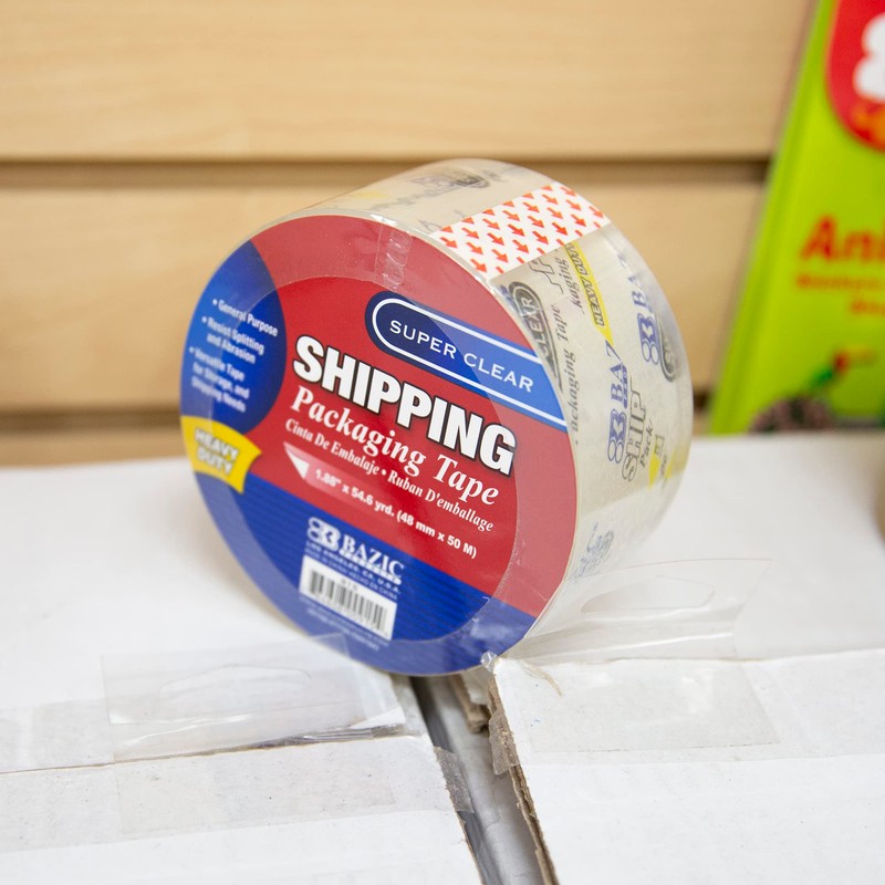 BAZIC Super Clear Heavy Duty Packing Tape 1.88" x 54.6