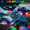 MICTUNING 4Pcs RGB+IC LED Strips Car Underglow Underbody System Neon