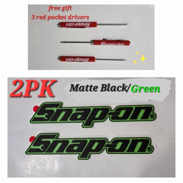 Unbranded 2PK SNAP ON TOOL BOX LOGO EMBLEM MATTE Green
