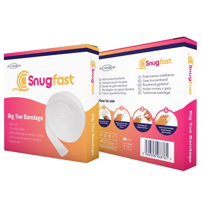Snugfast Big Toe Tubular Gauze Bandage Dressing 2.7cm x 20m