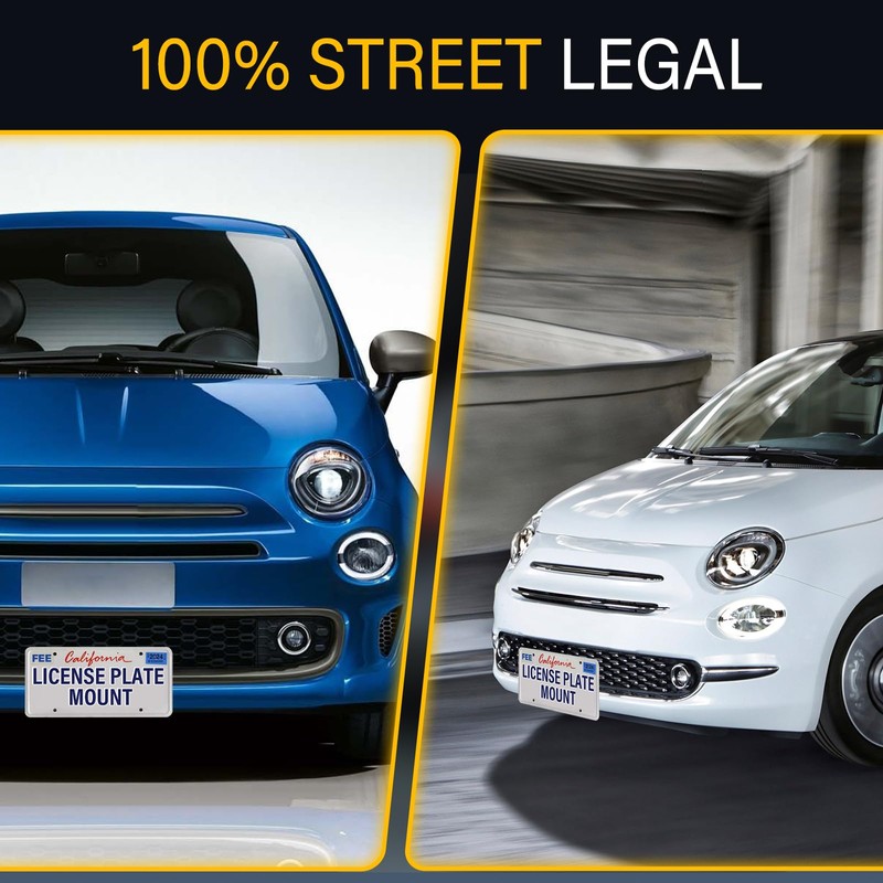 No Drill License Plate Holder Compatible with Fiat 500 Turbo