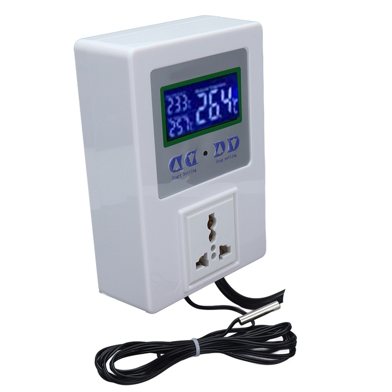 Pre Wired Temperature Controller LED Digital Temperatures Regulator with Sensor