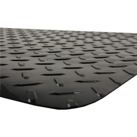 Resilia Premium Under The Sink Mat- Large Universal Size, Cut to Fit Cabinets, Shelf & Drawer Liners, Thick Plastic Diamond Plate Surface, 24 x 48 inches, Black