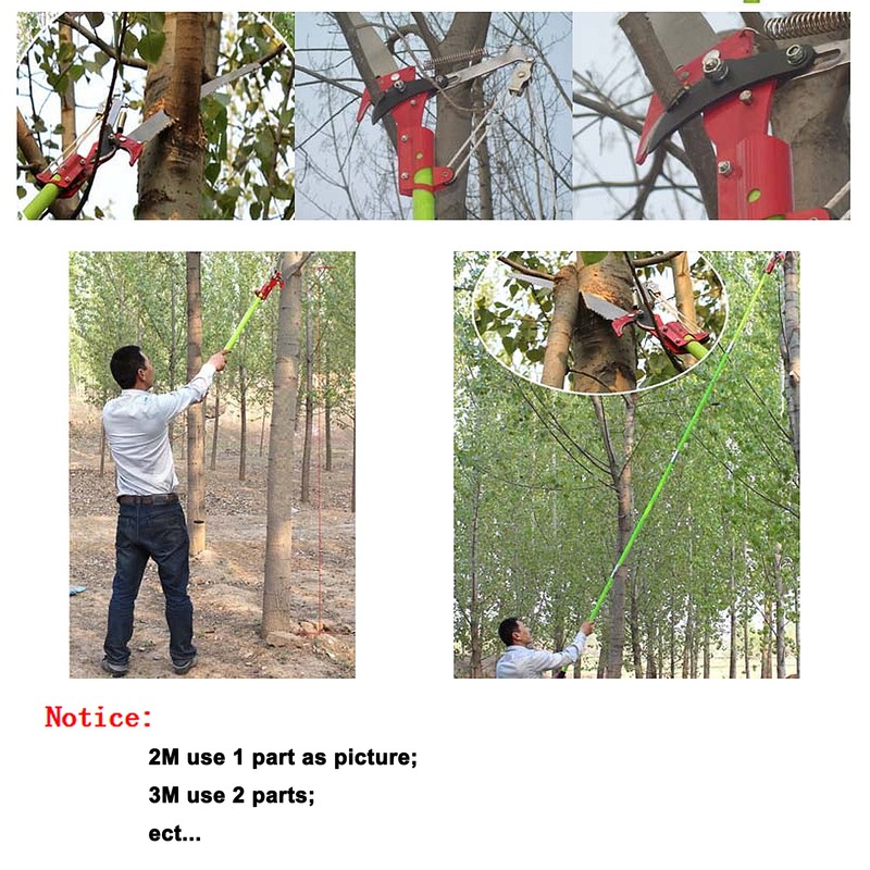 INTBUYING Manual Pole Saw, 7-26 ft Extension Tree Pole Pruner,