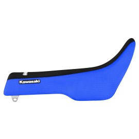 Enjoy Mfg 1989 KAWASAKI KDX 200 gripper seat cover   BLACK/TM BLUE standard #181 LOGO