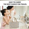 1 White Wash Bag with Floral Pattern, Portable Makeup Bag,