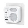 OUFUYU Multiple Socket 6 in 1 with USB, Double Plug