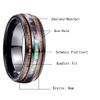 Vakki 8 mm Men's Wooden Ring with Abalone Shell /